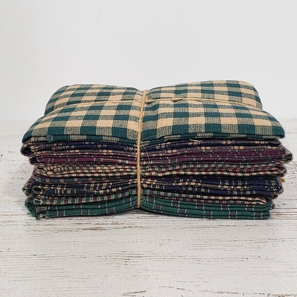 Country Cabin  Fat Quarter Bundle Quilters Quarters  Green Blue Burgundy Plaid - Picture 2 of 5